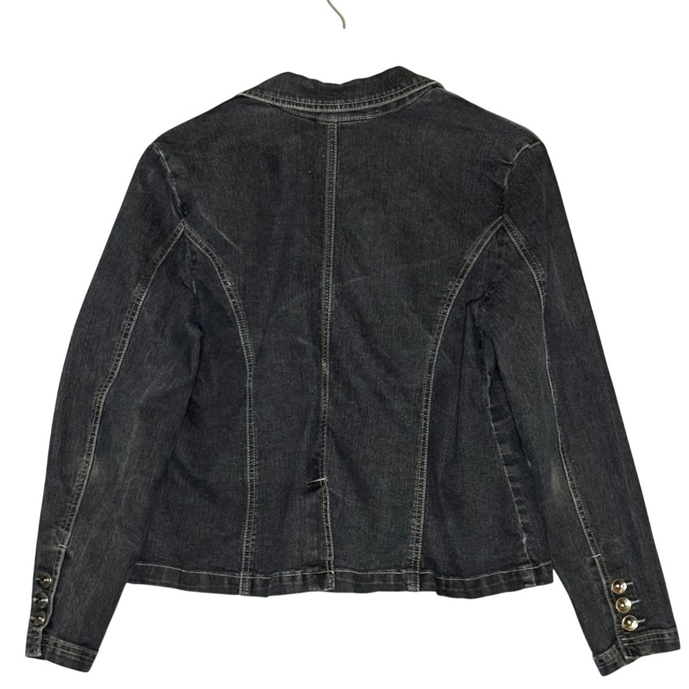CAROL'S DENIMS Jacket XL Y2K Classic Preppy Jean Denim‎ Retro Coastal Cowgirl - Picture 2 of 7